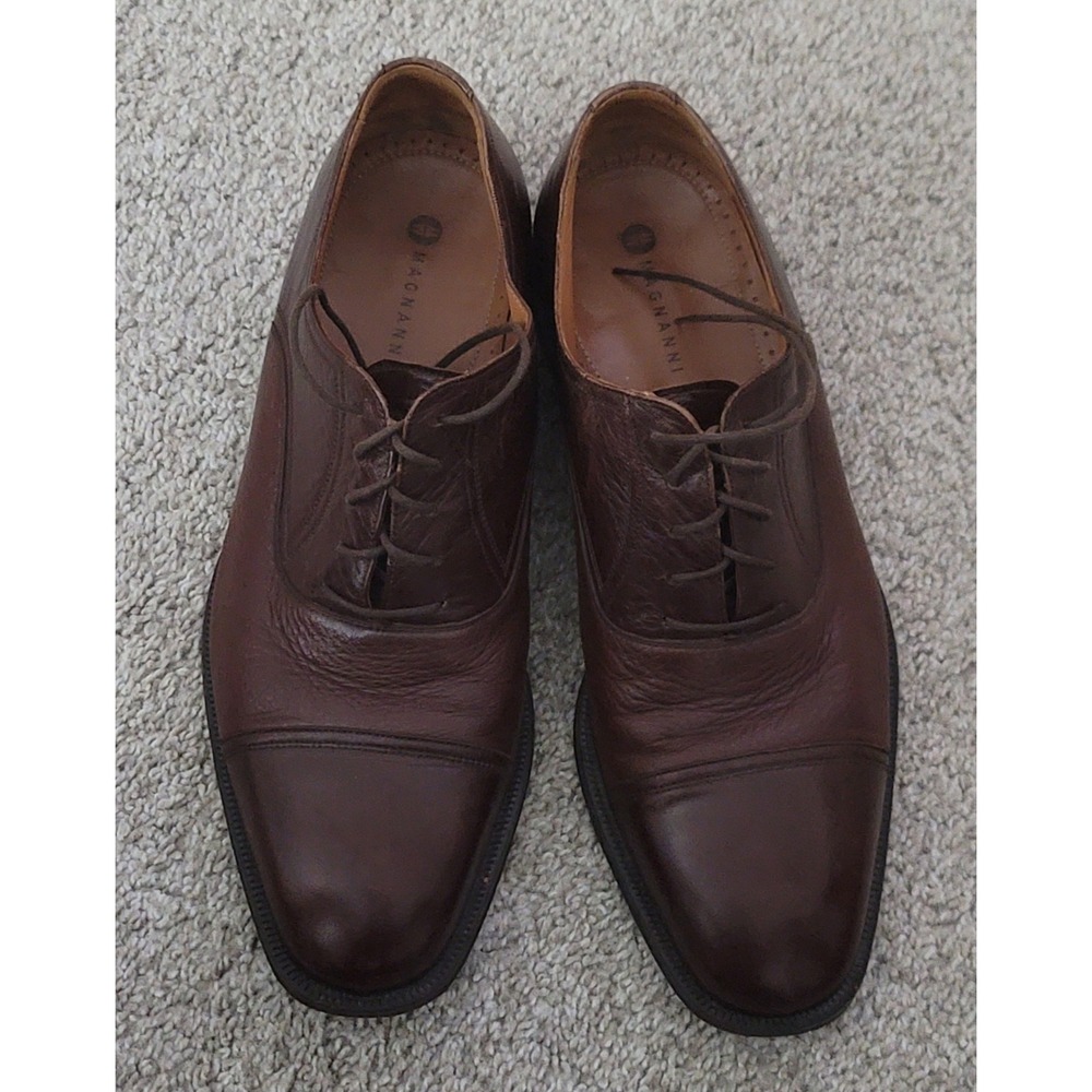 Magnanni Men's‎ Brown Leather Dress Lace Up Oxfords Size 11 M 9390
